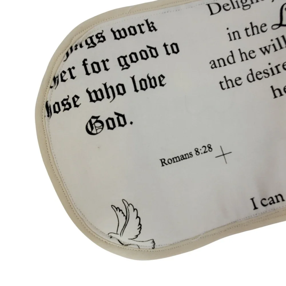 Religious Bible Verse Double Oven Mitt Cream Black Scripture Quotes Long Glove